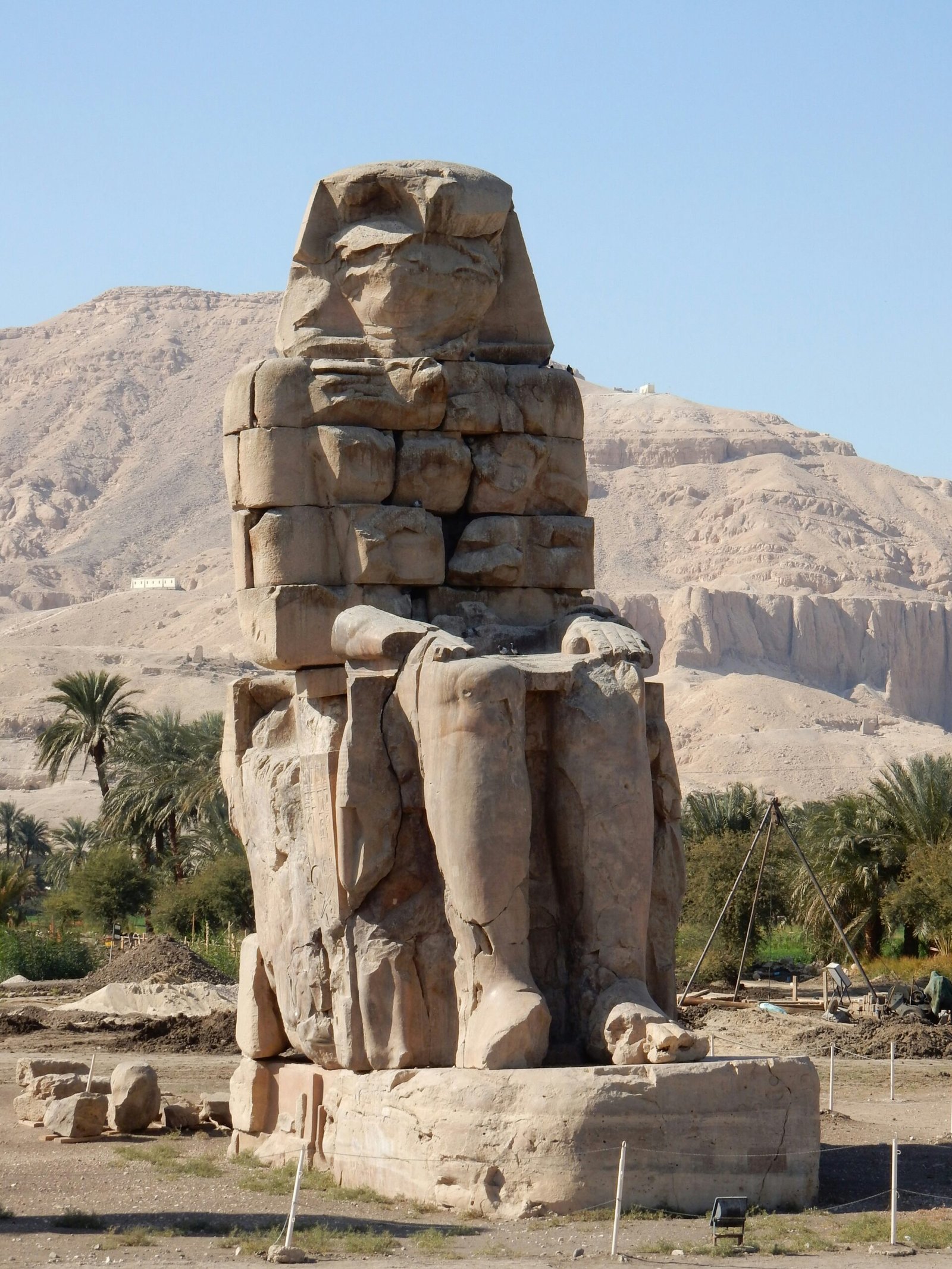 Marvel at the Colossi of Memnon, two gigantic stone statues that have stood for over 3,400 years.